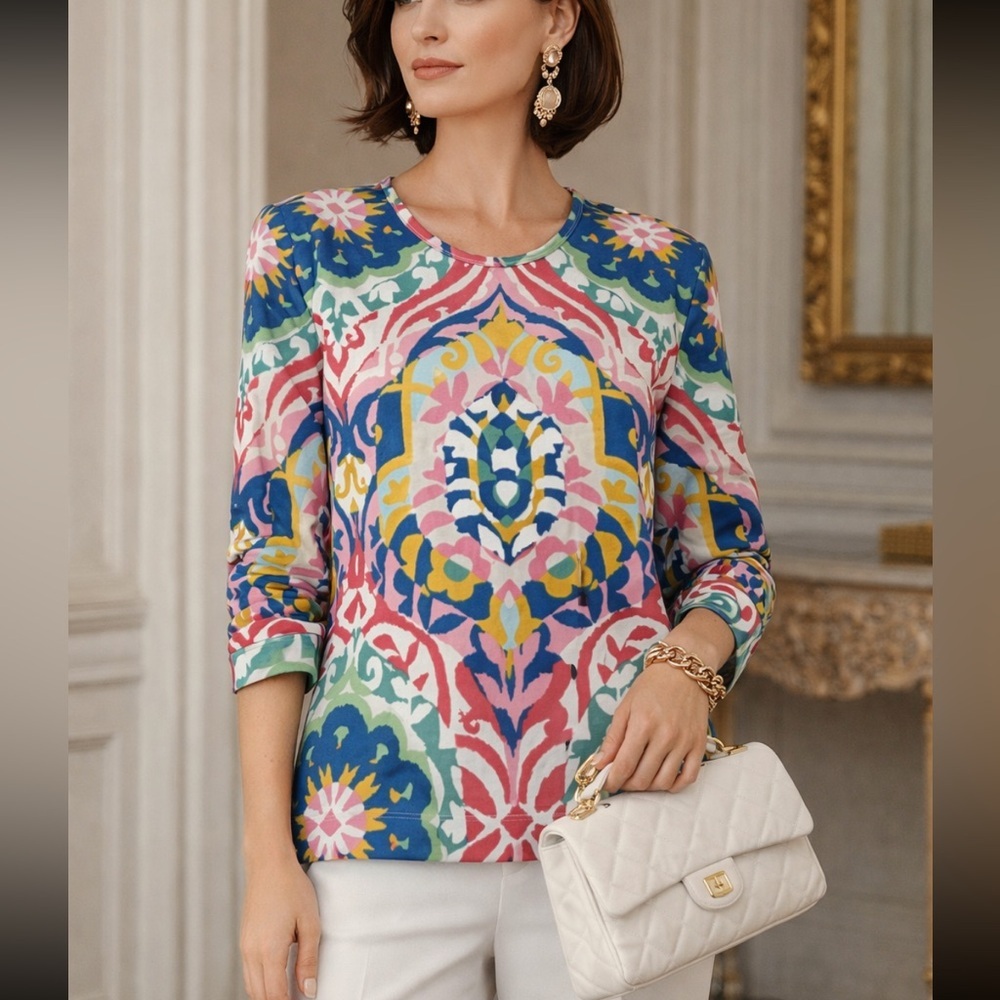 J. McLaughlin Multicolor Long Sleeve Top 51461